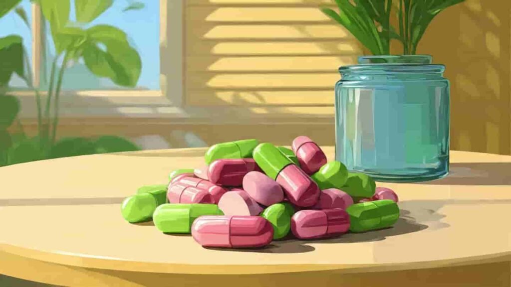 purple and green natural supplements